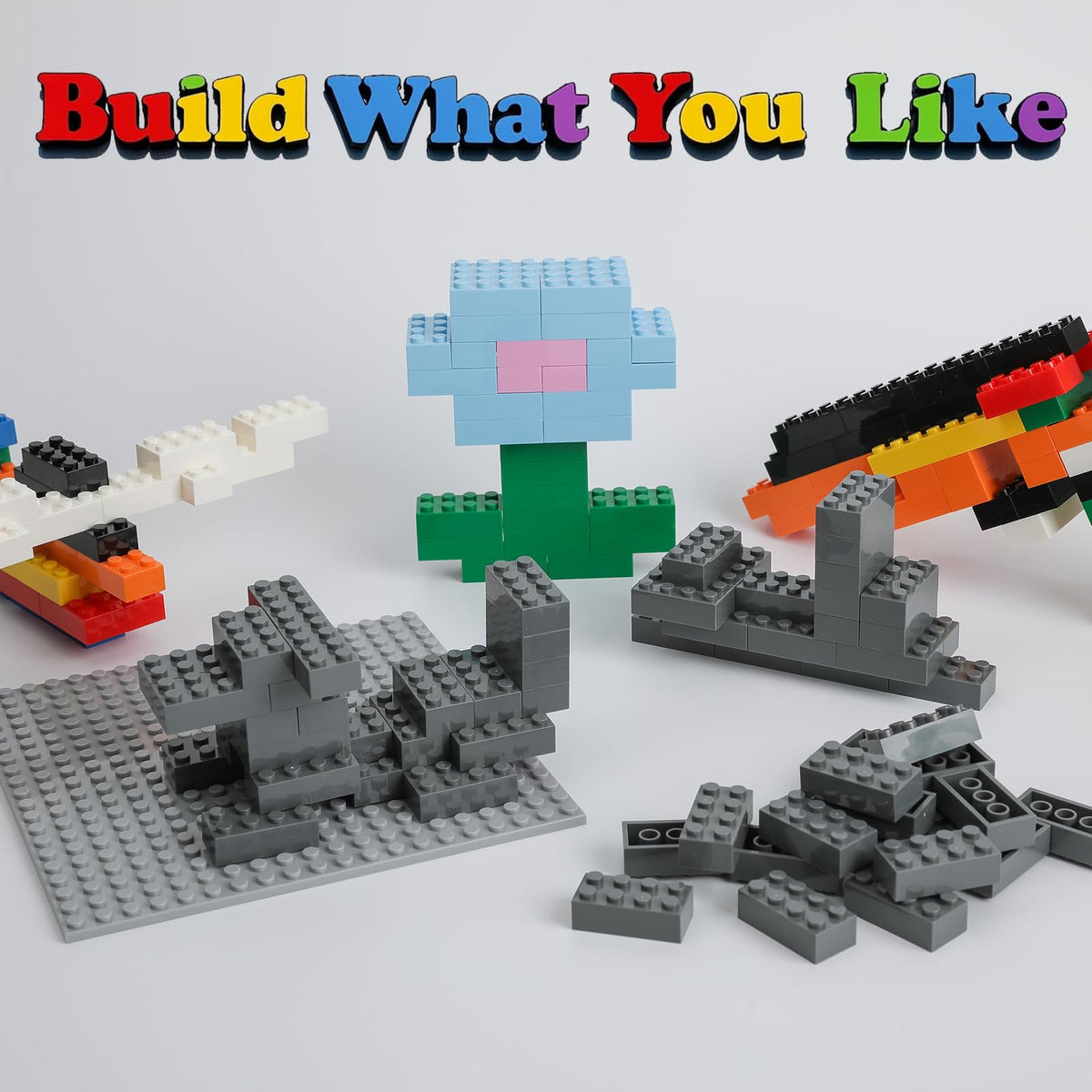 HUIZDQ 1500 Pieces Building Bricks, Classic Bulk Small Blocks, Classic Bricks Set Basic Building Blocks Compatible with All Major Brands