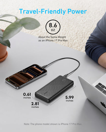 Anker Power Bank(PowerCore 10K), Compact Travel-Ready 10,000mAh Battery Pack with PowerIQ Charging Technology, 5V/3A High-Speed Charging for iPhone, iPad,and More (1, Black)