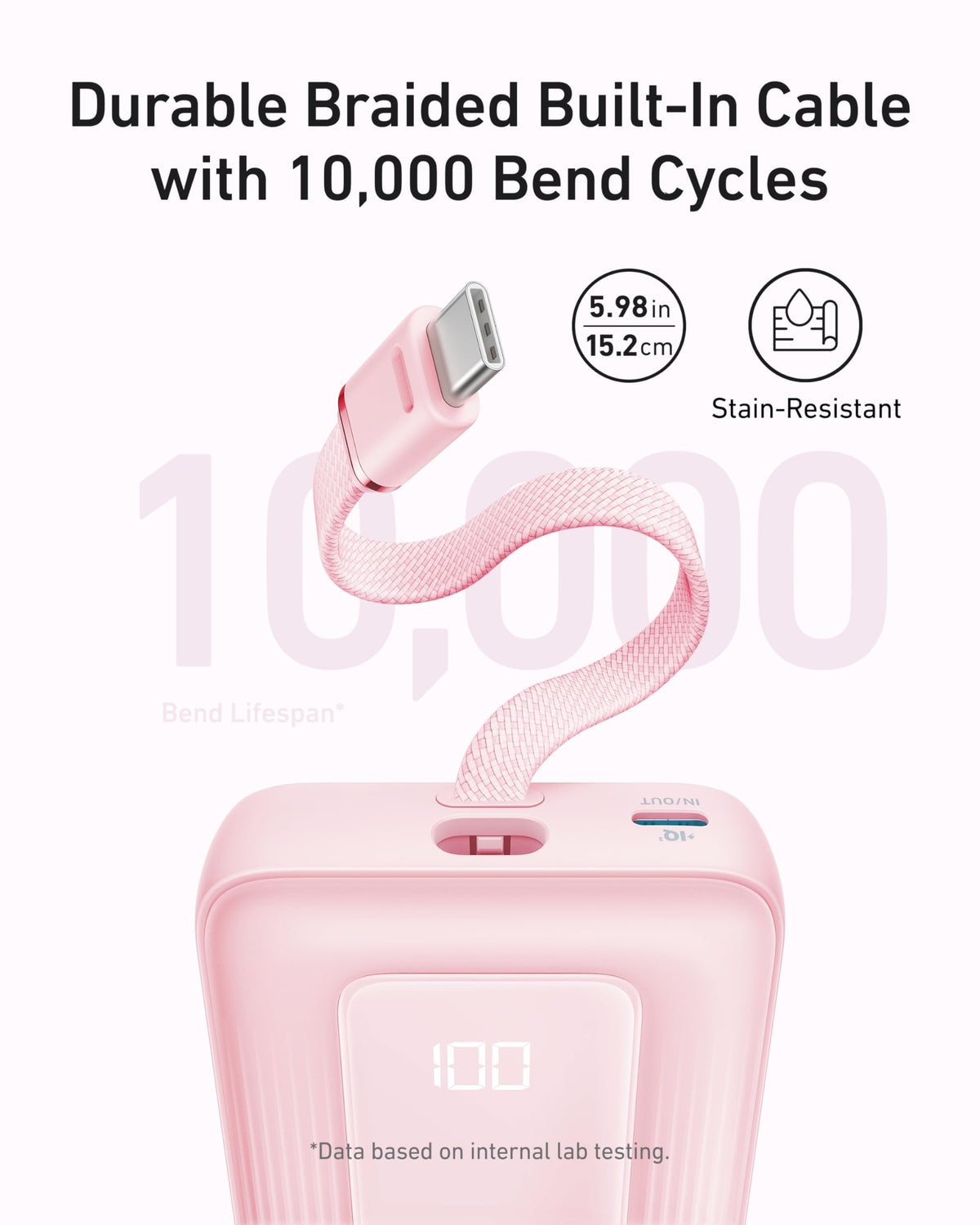 Anker Zolo Power Bank (2025 Upgraded Version), 20,000mAh 30W High-Speed Portable Charger with Built-in USB-C Cable, Battery Pack for iPhone 17/16 / 15 Series, Galaxy, and More