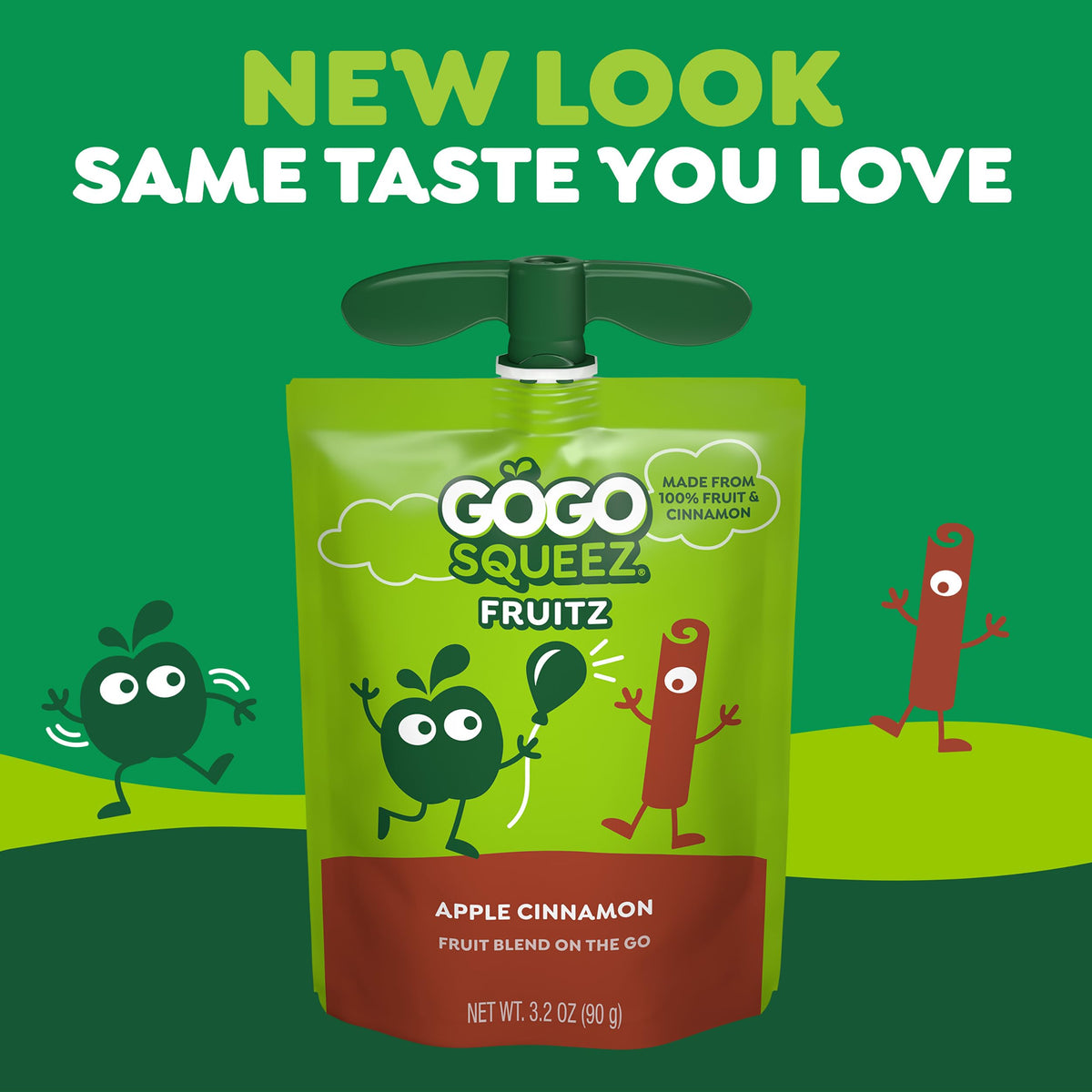 GoGo squeeZ Applesauce and Fruit Puree, Apple Banana, 3.2 oz (Pack of 48), Unsweetened Fruit Snacks for Kids, Gluten Free, Nut Free and Dairy Free, BPA Free Pouches (Packaging May Vary)