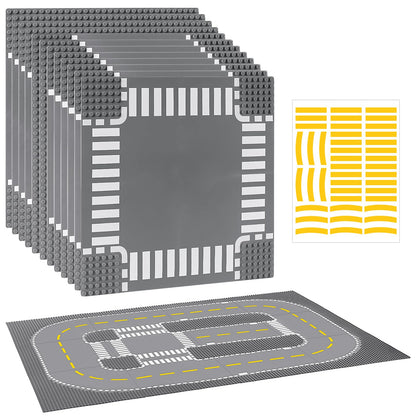 Pokiiulk Classic Gray Baseplates, 32x32 Studs Square Base Plates for Play or Display Bricks Creations, Compatible with Classic Legos, 10" x 10", Pack of 2, Perfect for City Streets, Castle, Mountains
