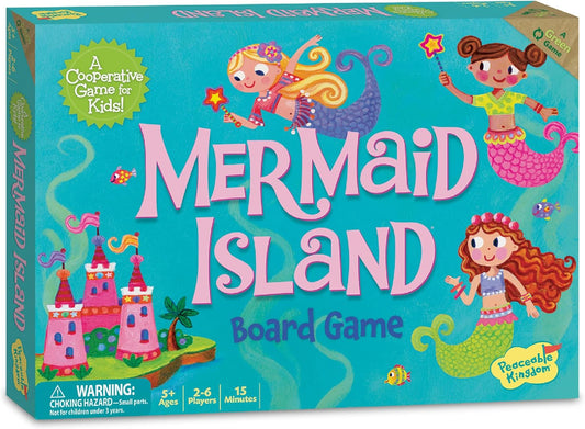 Peaceable Kingdom Mermaid Island Award Winning Cooperative Board Game for 2 to 6 Kids Ages 5+