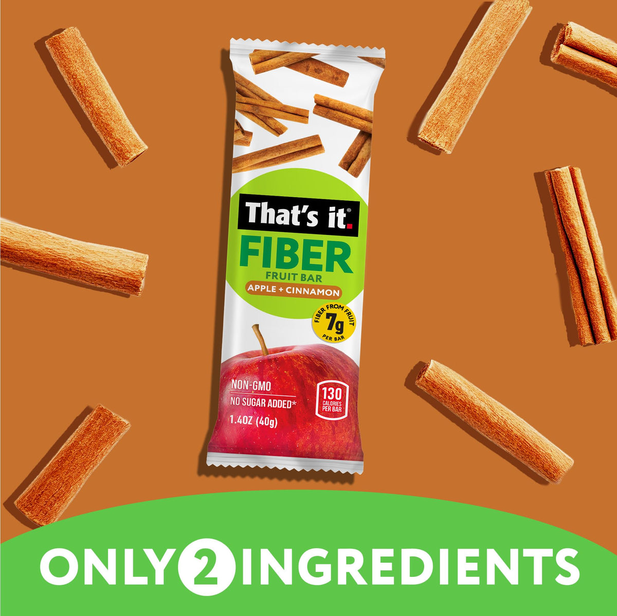 That’s it. High Fiber Fruit Bars Variety Pack (12 Count) – Cinnamon, Pear, Mixed Berries & Cherry, 7g Fiber from Real Fruit, 3-4 Ingredients, No Added Sugar, 130 Calories, Gluten-Free, Top 12 Allergen-Free, Non-GMO