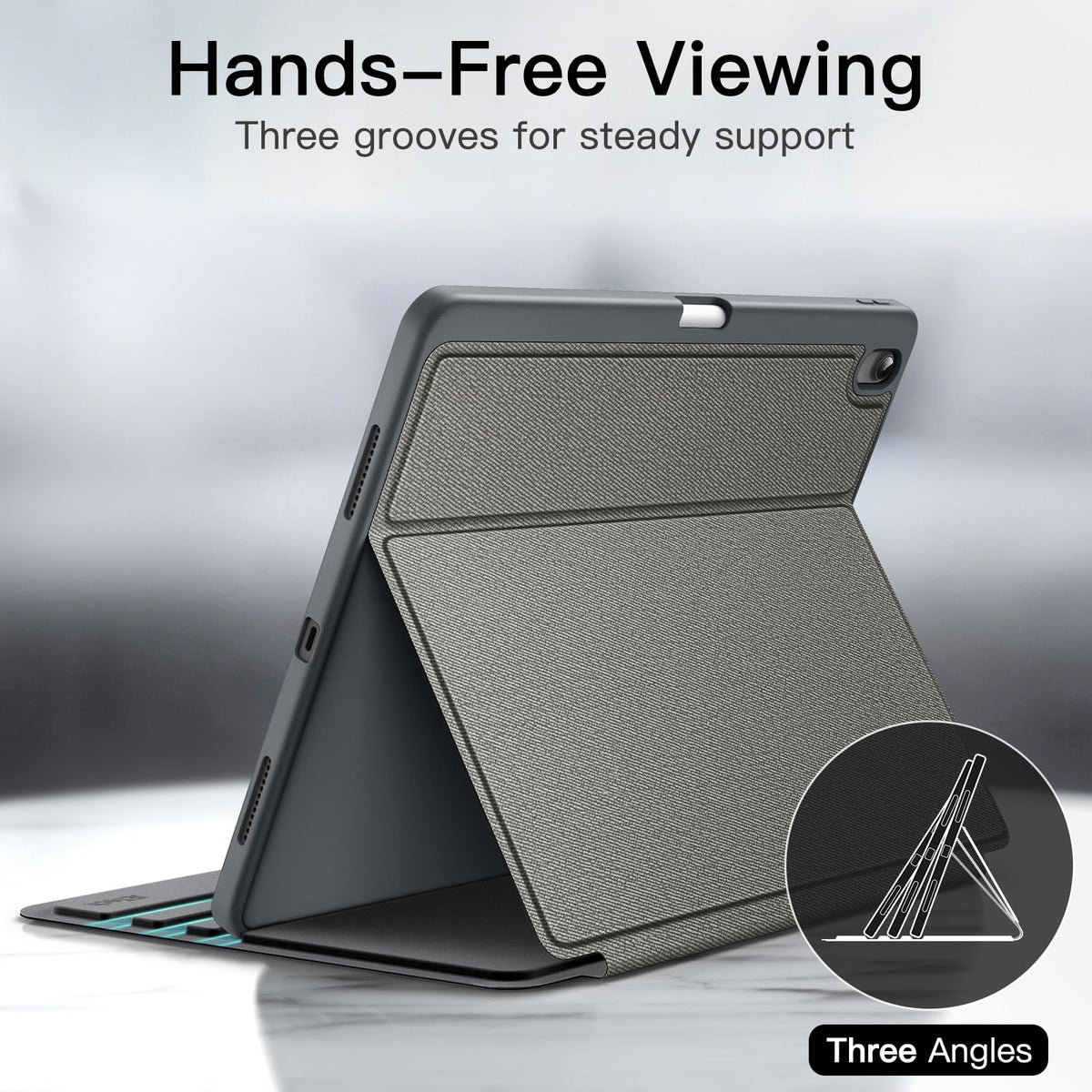 JETech Case for iPad Air 13-Inch M4/M3/M2 (2026/2025/2024) with Pencil Holder, Slim Folio Stand Protective Tablet Cover, Multi-Angle Viewing, Auto Wake/Sleep (Black)
