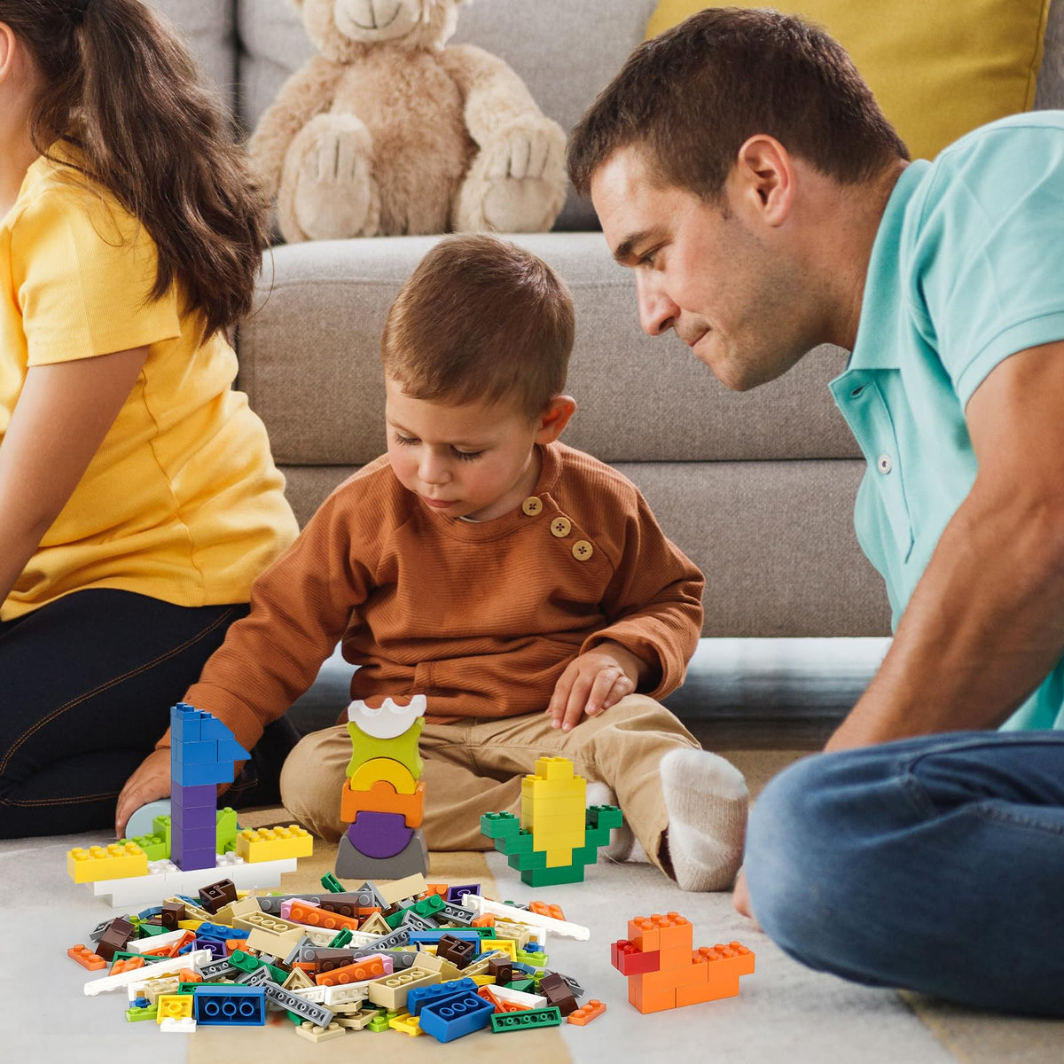 HUIZDQ 1500 Pieces Building Bricks, Classic Bulk Small Blocks, Classic Bricks Set Basic Building Blocks Compatible with All Major Brands