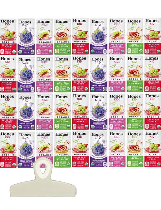 Honest Kid Organic Juice Drink Variety Pack, Assorted Flavors, 6 fl oz Boxes, 42 Count, Lunchbox Snacks