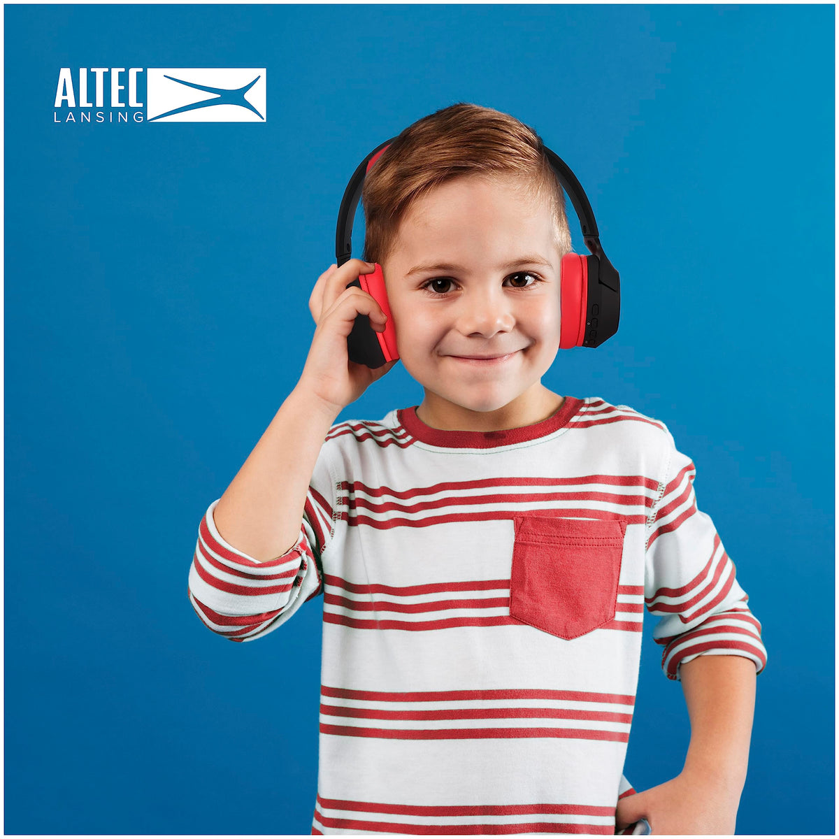 Altec Lansing Kid Safe Noise Cancelling Wireless Headphones 15H Battery, 85dB Volume Limit, Foldable Design Powerful Sound, Active Noise Cancellation Perfect for Kids Ages 7+ (Whiteout Pop Pink)