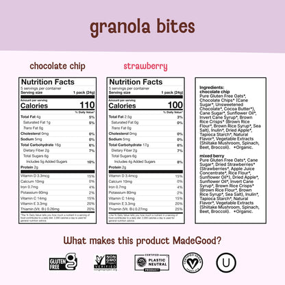 MadeGood Granola Variety Pack, Crunchy Squares, Bites, Bars, and Morning Bars for Breakfast and Healthy Snacking, Organic and Gluten Free, 36 Pack