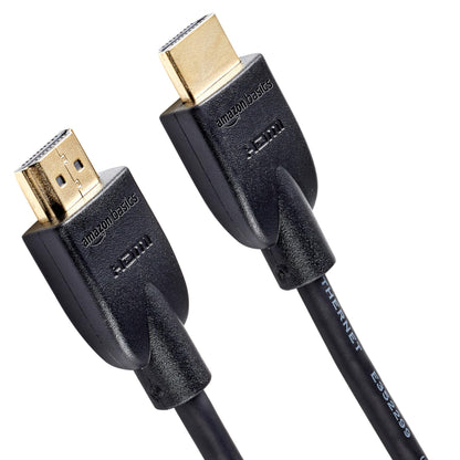Amazon Basics HDMI Cable, 6ft, 4K@60Hz, High-Speed 4K HDMI 2.0 Cord with Ethernet, 18Gbps, 2160p, 48 bit, Compatible with TV/PS5/Xbox/Roku/Blu-ray, Black