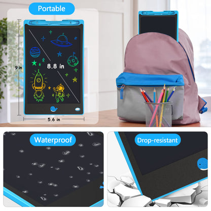 Hockvill LCD Writing Tablet for Kids 8.8 Inch, Toys for Girls Boys Drawing Pad for 3 4 5 6 7 Year Old Kids Toys, Children Christmas Birthday Gift for Kids Toddler Doodle Board Travel Essentials
