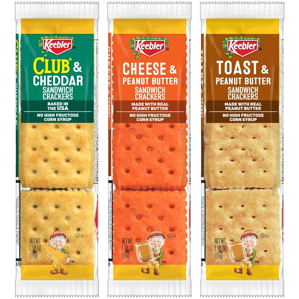 Keebler Sandwich Crackers, Lunch Snacks, Variety Pack (45 Packs)