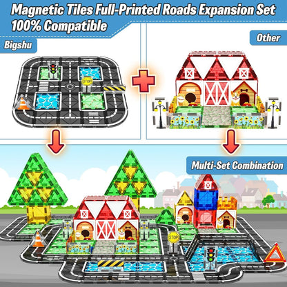 Magnetic Tiles Toddler Building Blocks Toys, Magnet Montessori Kids Toys for 3+ Year Old Boys and Girls, Preschool Learning Sensory STEM Education Gift Games, Birthday Gifts Idea for Kids Toddlers.