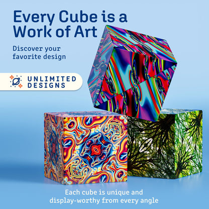 Shashibo Shape Shifting Box - Award-Winning STEM Fidget Toy with Ultra Strong Magnets - Puzzle Cube Transforms Into 100+ Shapes, Perfect Sensory Gift for Kids, Teens, and Adults (Spaced Out)