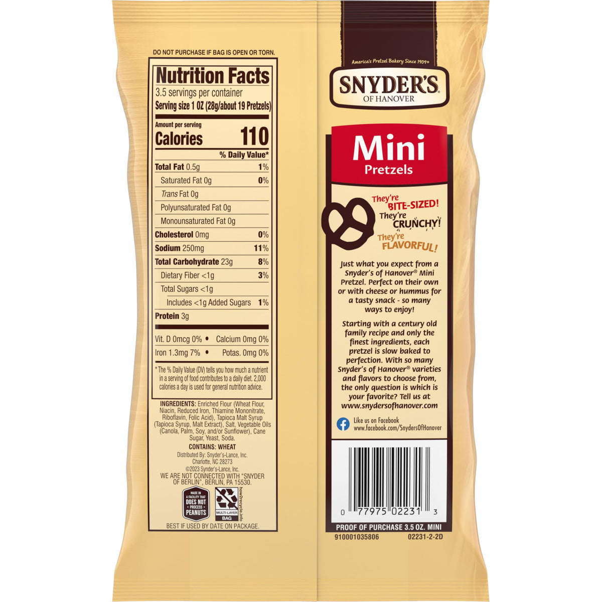Snyder's of Hanover Mini Pretzels, 16 Oz Bag