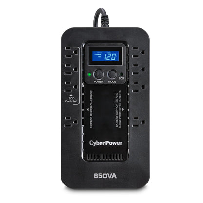 CyberPower EC850LCD Ecologic UPS Battery Backup and Surge Protector, 850VA/510W, 12 Outlets, ECO Mode, Compact, UL Certified