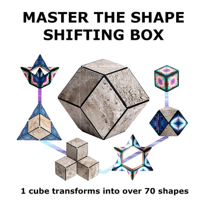 Shashibo Shape Shifting Box - Award-Winning STEM Fidget Toy with Ultra Strong Magnets - Puzzle Cube Transforms Into 100+ Shapes, Perfect Sensory Gift for Kids, Teens, and Adults (Spaced Out)