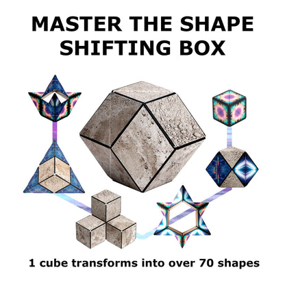 Shashibo Shape Shifting Box - Award-Winning STEM Fidget Toy with Ultra Strong Magnets - Puzzle Cube Transforms Into 100+ Shapes, Perfect Sensory Gift for Kids, Teens, and Adults (Spaced Out)