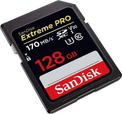 [Older Version] SanDisk 128GB Extreme PRO SDXC UHS-I Card - C10, U3, V30, 4K UHD, SD Card - SDSDXXY-128G-GN4IN