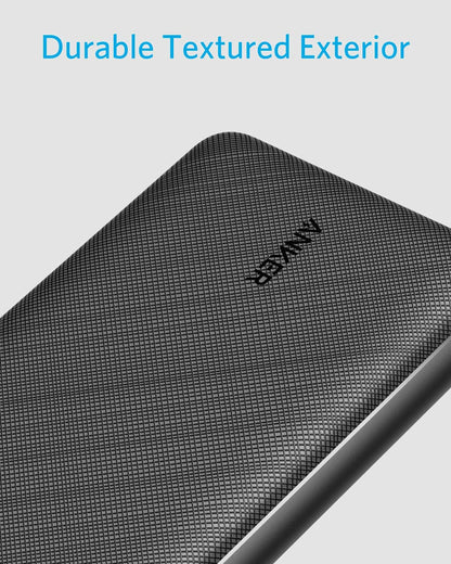 Anker Portable Charger, 325 Power Bank (PowerCore Essential 20K), 20000mAh Battery Pack with 15W Charging, PowerIQ, 2 USB-A, 1 Micro USB, Two-Way USB-C Ports for iPhone Series, AirPods, and More