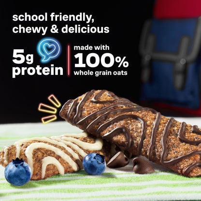 KIND Kids Granola Bars Variety Pack, Gluten Free, Low Sodium, Peanut and Tree Nut Free Snacks, Chocolate Chip, Blueberry Muffin, 5g Protein, 10 Count