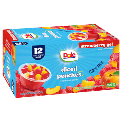 Dole Fruit Bowls Mixed Fruit in Cherry Flavored Gel Snacks, 4.3oz 24 Total Cups, Gluten & Dairy Free, Bulk Lunch Snacks for Kids & Adults