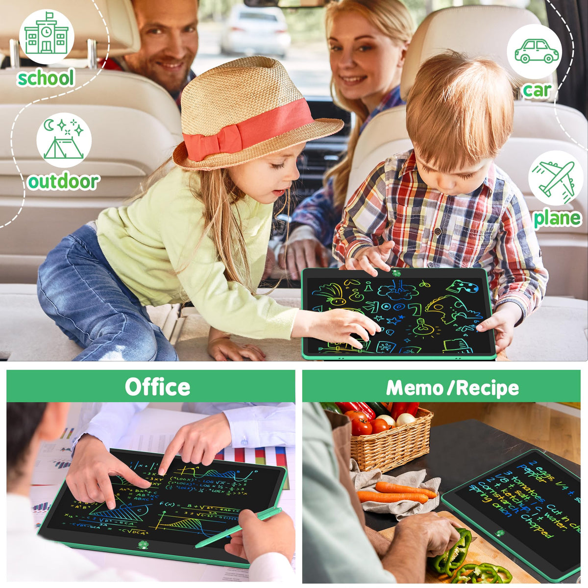 Hockvill LCD Writing Tablet for Kids 8.8 Inch, Toys for Girls Boys Drawing Pad for 3 4 5 6 7 Year Old Kids Toys, Children Christmas Birthday Gift for Kids Toddler Doodle Board Travel Essentials