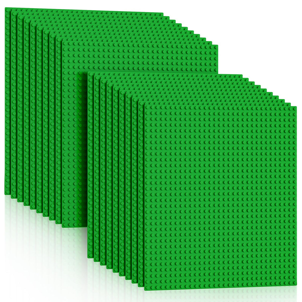 Pokiiulk Classic Gray Baseplates, 32x32 Studs Square Base Plates for Play or Display Bricks Creations, Compatible with Classic Legos, 10" x 10", Pack of 2, Perfect for City Streets, Castle, Mountains