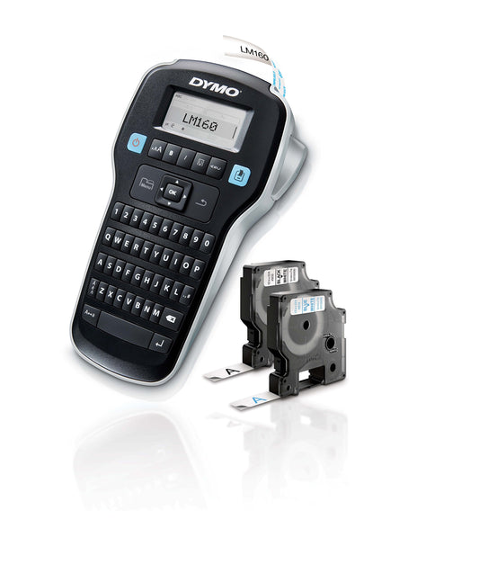 DYMO Label Maker LabelManager 160 Portable Label Maker, Easy-to-Use, One-Touch Smart Keys, QWERTY Keyboard, Large Display, for Home & Office Organization, Black