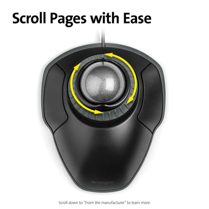 Kensington Orbit Trackball Mouse with Scroll Ring (K72337US), 4 1/2X5 1/2X2"
