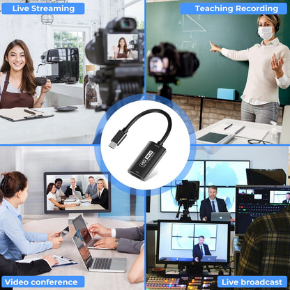 Guermok Video Capture Card, 4K USB3.0 HDMI to USB C Capture Card for Streaming, 1080P 60FPS, Compatible with iPad Mac OS Windows, Quest 3, OBS, PS5/4, Switch2/1, Xbox, Camera (Silver)
