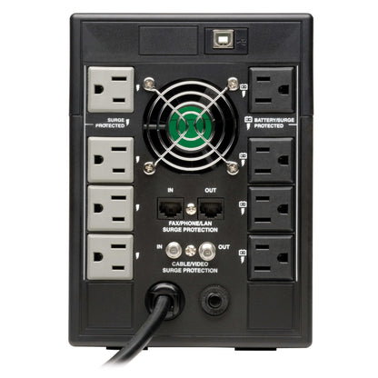 Tripp Lite SMART1500LCD 1500VA Rack Mount UPS Battery Backup, 900W, 8 Outlets, PWM Sine Wave, Short Depth 2U Rackmount UPS, AVR, LCD Screen