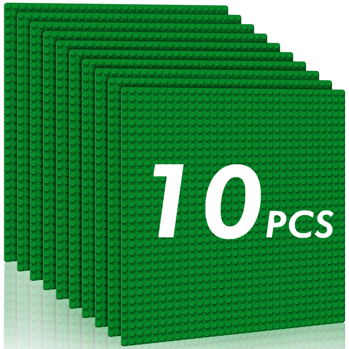 Pokiiulk Classic Gray Baseplates, 32x32 Studs Square Base Plates for Play or Display Bricks Creations, Compatible with Classic Legos, 10" x 10", Pack of 2, Perfect for City Streets, Castle, Mountains