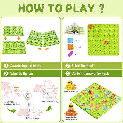 Brain Stem Activity Logic Kits, Board Teaser Games & Puzzles Toys with 200+ Challenges, 4 Difficulty Levels for Kids Ages 3-10, Educational Learning Maze Games for Toddlers