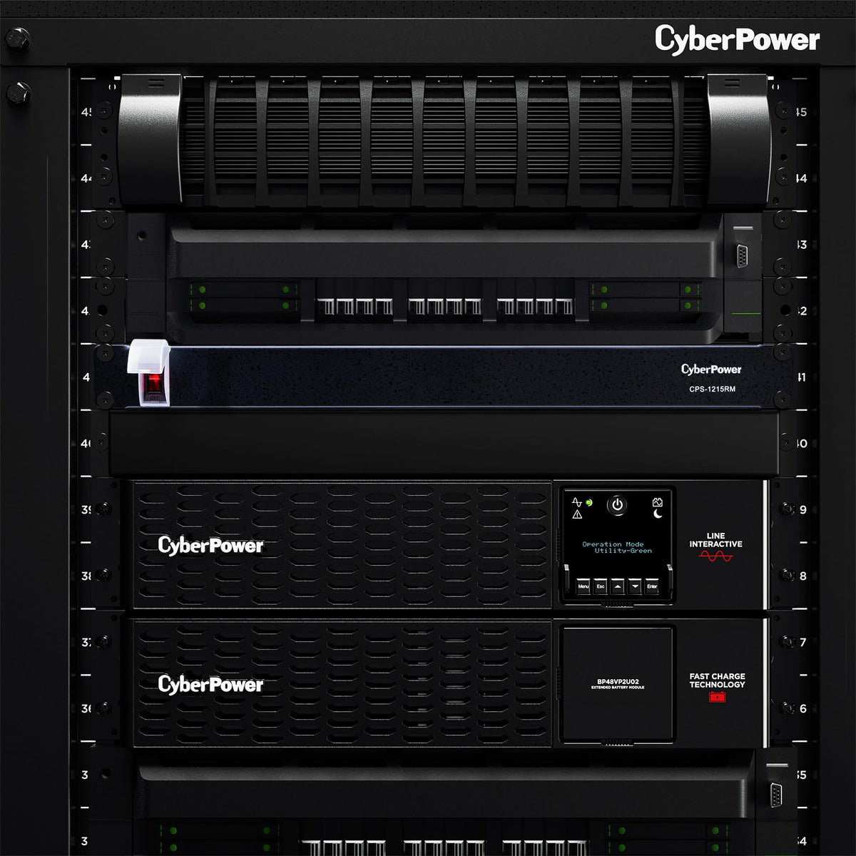 CyberPower CPS1215RMS Surge Protector, 120V/15A, 12 Outlets, 15 ft Power Cord, 1U Rackmount