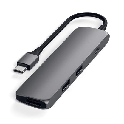 Satechi USB C Hub Multiport Adapter, USB C Docking Station with 4K HDMI, 60W USB C PD Charging, 2 USB-A, for MacBook Pro/Air M1 M2 M3, Dell, HP, Surface, Lenovo - Space Gray