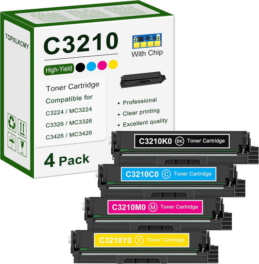C3210K0, C3210C0, C3210M0, C3210Y0 High-Yield Toner Cartridge (4-Color, Black, Cyan, Magenta, Yellow) Replacement for Lexmark C3224, C3326, C3426, MC3224, MC3326, MC3426 Printer