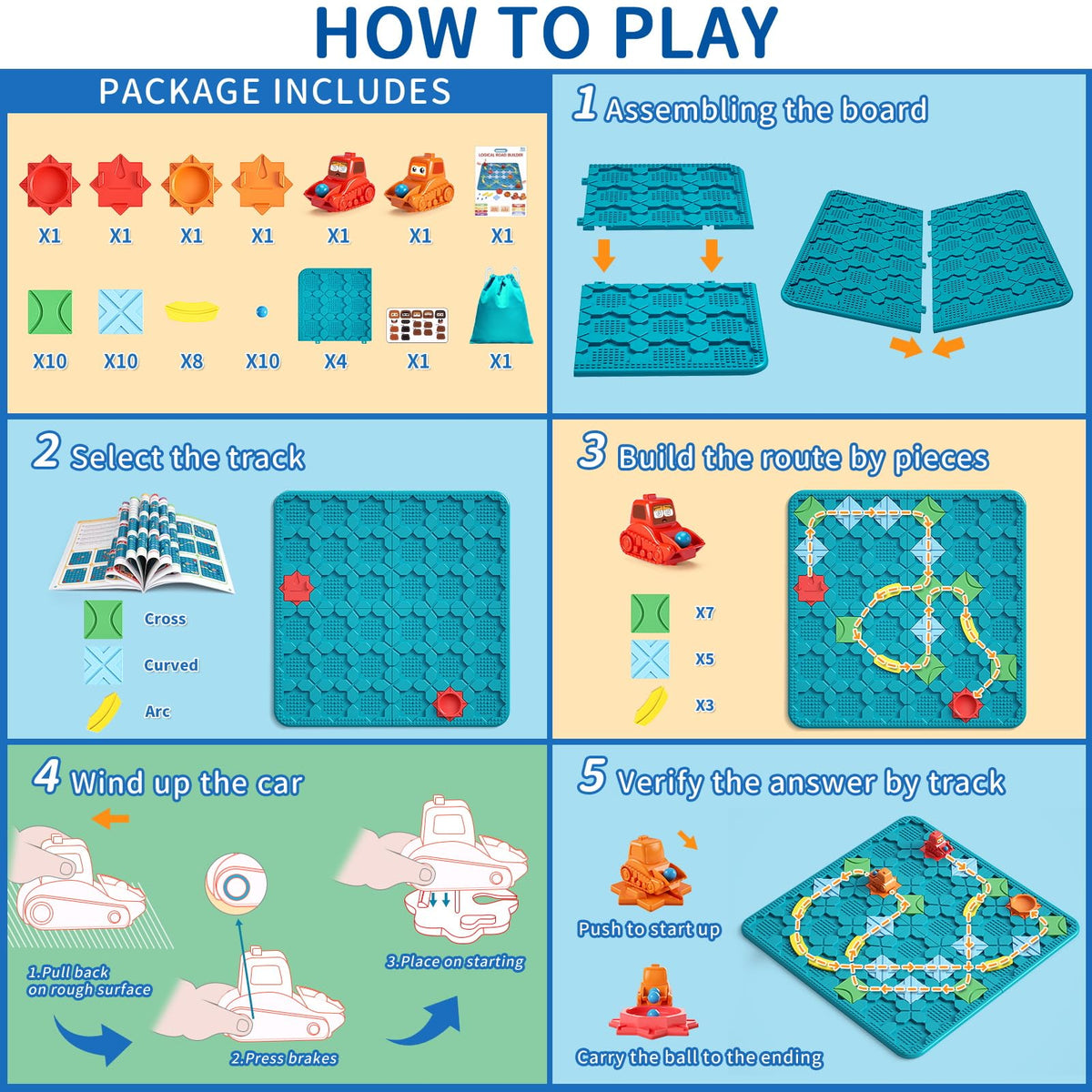 Brain Stem Activity Logic Kits, Board Teaser Games & Puzzles Toys with 200+ Challenges, 4 Difficulty Levels for Kids Ages 3-10, Educational Learning Maze Games for Toddlers