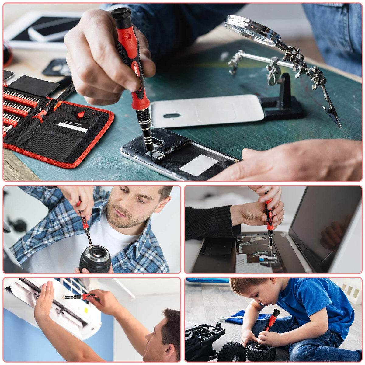 STREBITO Electronics Precision Screwdriver Sets 142-Piece with 120 Bits Magnetic Repair Tool Kit for iPhone, MacBook, Computer, Laptop, PC, Tablet, PS4, Xbox, Nintendo, Game Console