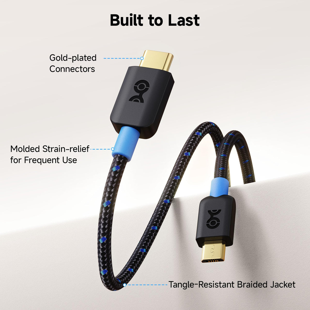 Cable Matters Braided USB C to Micro USB Cable - 3.3ft, [3A/15W Charging, 480Mbps Data] MicroUSB to USBC Cable, Micro-B 2.0 Cord for Game Controller, Camera, GPS, Dash Cam, and More, Black