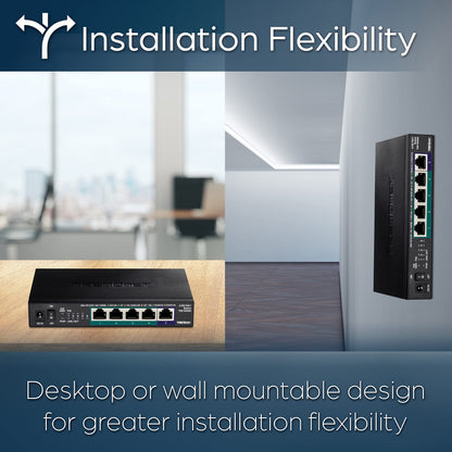TRENDnet 5 Port Mini Gigabit Switch, TEG-S50g, GREENnet Technology, NDAA + TAA Compliant, Desktop Metal Ethernet Network Switch, 5 x Gigabit Ports, Fanless, Lifetime Protection, Black