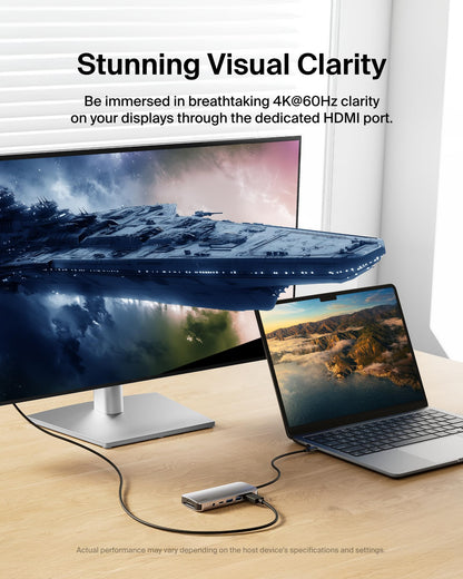 Belkin USB C Hub, 4-in-1 Multi-Port Laptop Dock with 4K HDMI, USB C Docking Station with 100 Watt Pass-Through Power Delivery, 2 X USB A Ports For MacBook Pro, Air, iPad Pro, Chromebook and More