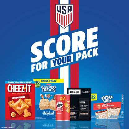 Kellogg's Cheez-It, Pringles & Rice Krispies Treats Snacks Mega Variety Pack, 30.1oz Box (30 Count)
