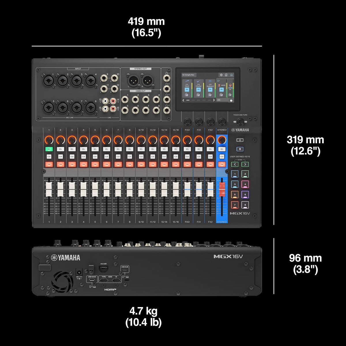 YAMAHA MG10XU 10-Input Stereo Mixer with Effects