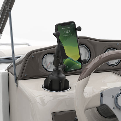 RAM MOUNTS X-Grip Small Phone Holder Mount with Medium Composite Double Socket Arm Compatible with RAM B Size 1" Ball Components RAP-HOL-UN7B-201U