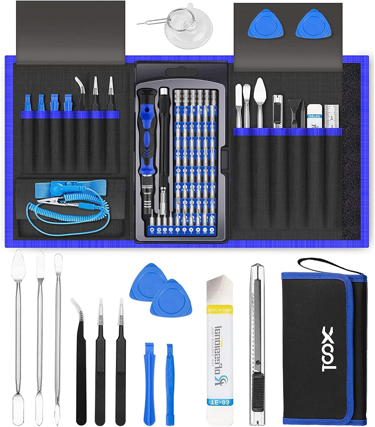 Professional Computer Repair Tool Kit, Precision Laptop Screwdriver Kit, XOOL 80 in 1 Electronics Repair Tool with 56 Magnetic Bits, Compatible for Macbook, iPhone, Game Console, Tablet