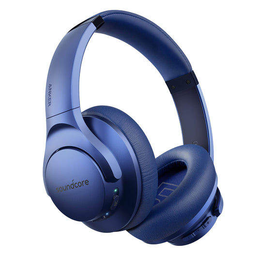 Soundcore Anker Life Q20 Hybrid Active Noise Cancelling Headphones, Wireless Over Ear Bluetooth Headphones, 70H Playtime, Hi-Res Audio, Deep Bass, Memory Foam Ear Cups, Travel, Office
