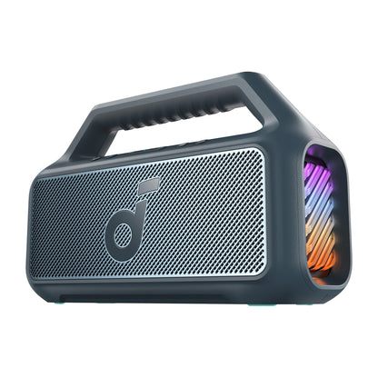 Soundcore Boom 2 By Anker, Outdoor Speaker, 80W, Subwoofer, BassUp 2.0, 24H Playtime, IPX7 Waterproof, Floatable, RGB Lights, USB-C, Custom EQ, Portable for Camping and Beach - Black