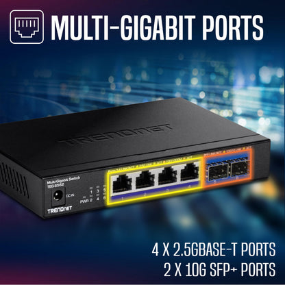 TRENDnet 5 Port Mini Gigabit Switch, TEG-S50g, GREENnet Technology, NDAA + TAA Compliant, Desktop Metal Ethernet Network Switch, 5 x Gigabit Ports, Fanless, Lifetime Protection, Black