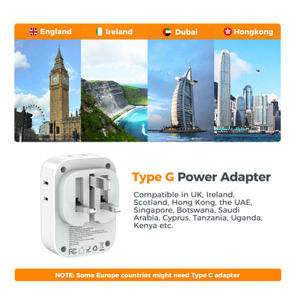 2 Pack European Plug Adapter USB C, TESSAN US to Europe Adapter 4 Outlets 3 USB Charger, Type C International Power Adaptor to Italy Spain France Portugal Iceland Germany, Europe Travel Essentials