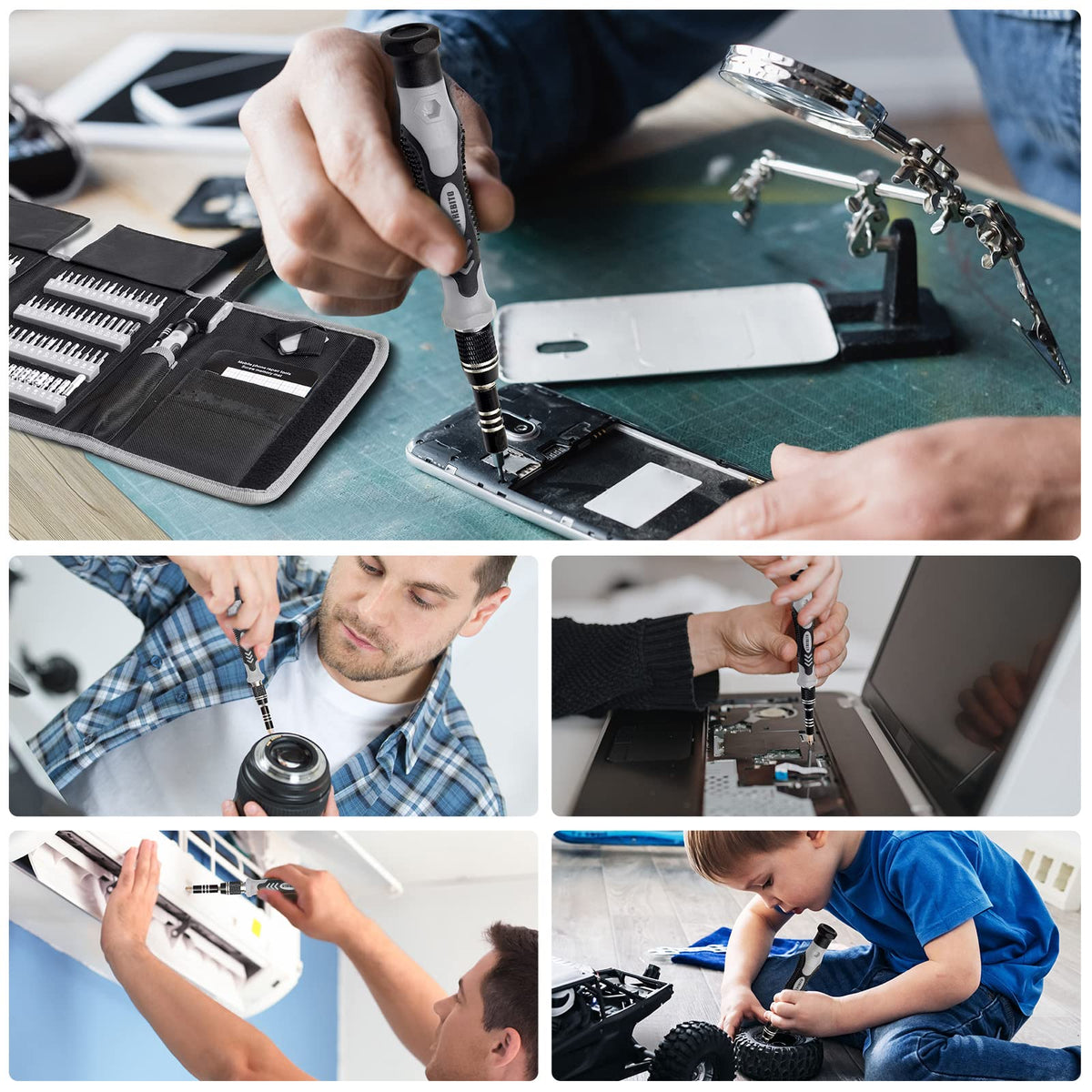 STREBITO Electronics Precision Screwdriver Sets 142-Piece with 120 Bits Magnetic Repair Tool Kit for iPhone, MacBook, Computer, Laptop, PC, Tablet, PS4, Xbox, Nintendo, Game Console